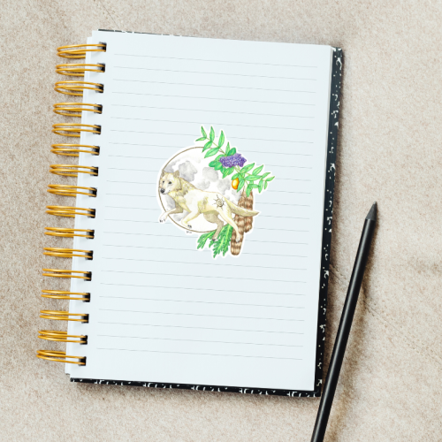 Wolf Full Moon Sticker - Vinyl